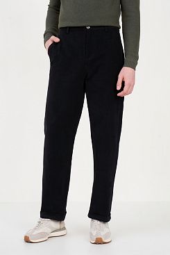 Baon, Прямые брюки из хлопка B7923512, BLACK