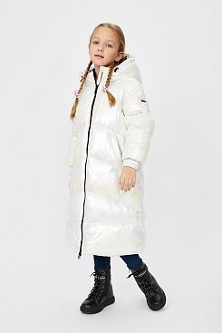 Baon, Перламутровое пальто (эко пух) для девочки BK041606, COLDMILKMULTICOLOR