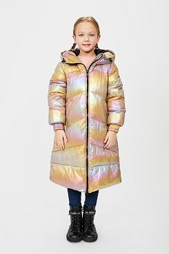 Baon, Перламутровое пальто (эко пух) для девочки BK041606, DUSTYMOCCAMULTICOLOR