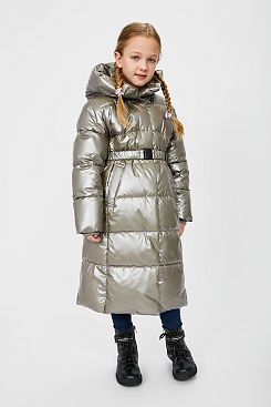 Baon, Блестящее пальто (эко пух) для девочки BK041807, SLUSH