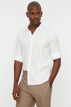Baon, Рубашка Trendyol TMNSS22GO0091, WHITE
