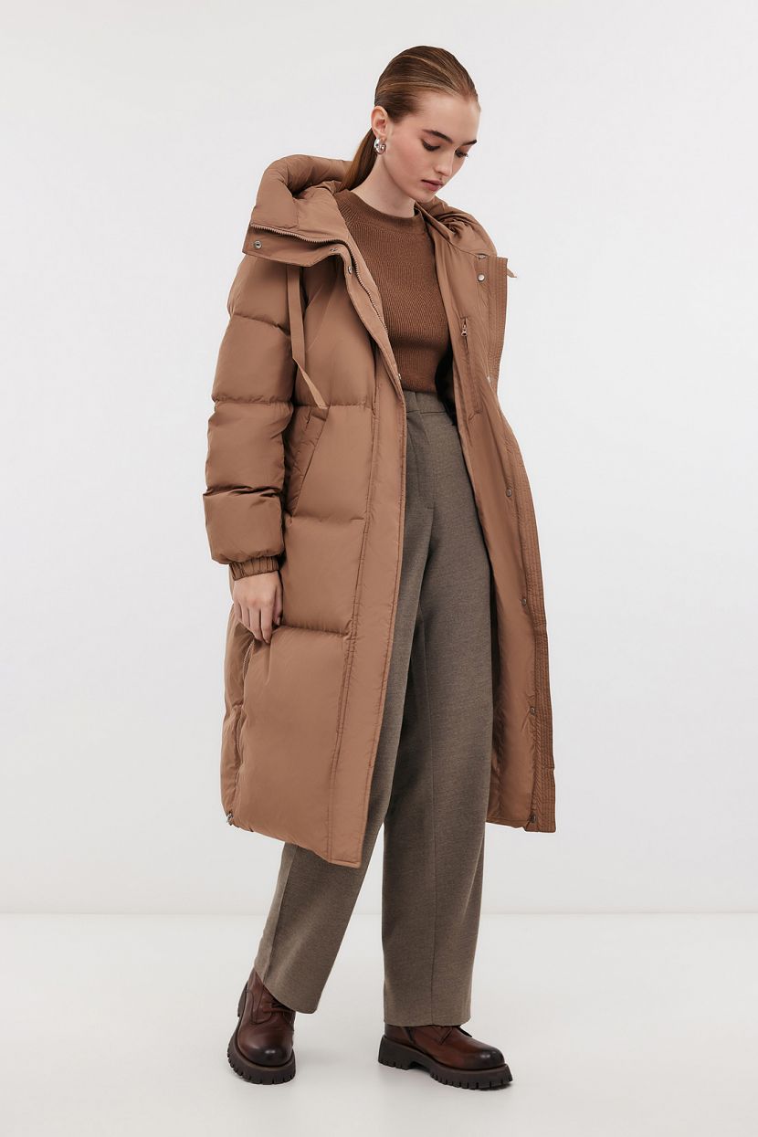 Длинный пуховик с капюшоном 24199₽