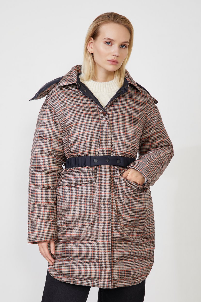 Пуховик рубашечного кроя XS бежевый 10799₽