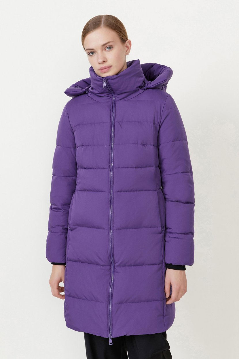Пуховик с капюшоном S фиолетовый 12399₽