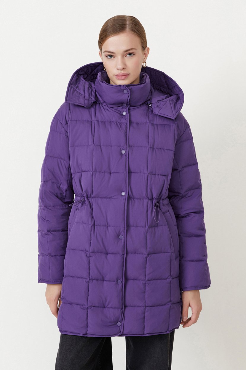 Пуховик со съемным капюшоном XS фиолетовый 9899₽