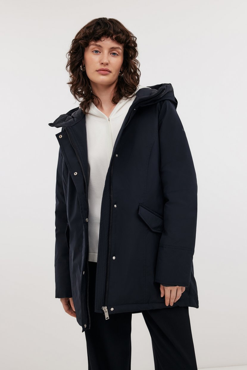 Пуховик с капюшоном M черный 19799₽