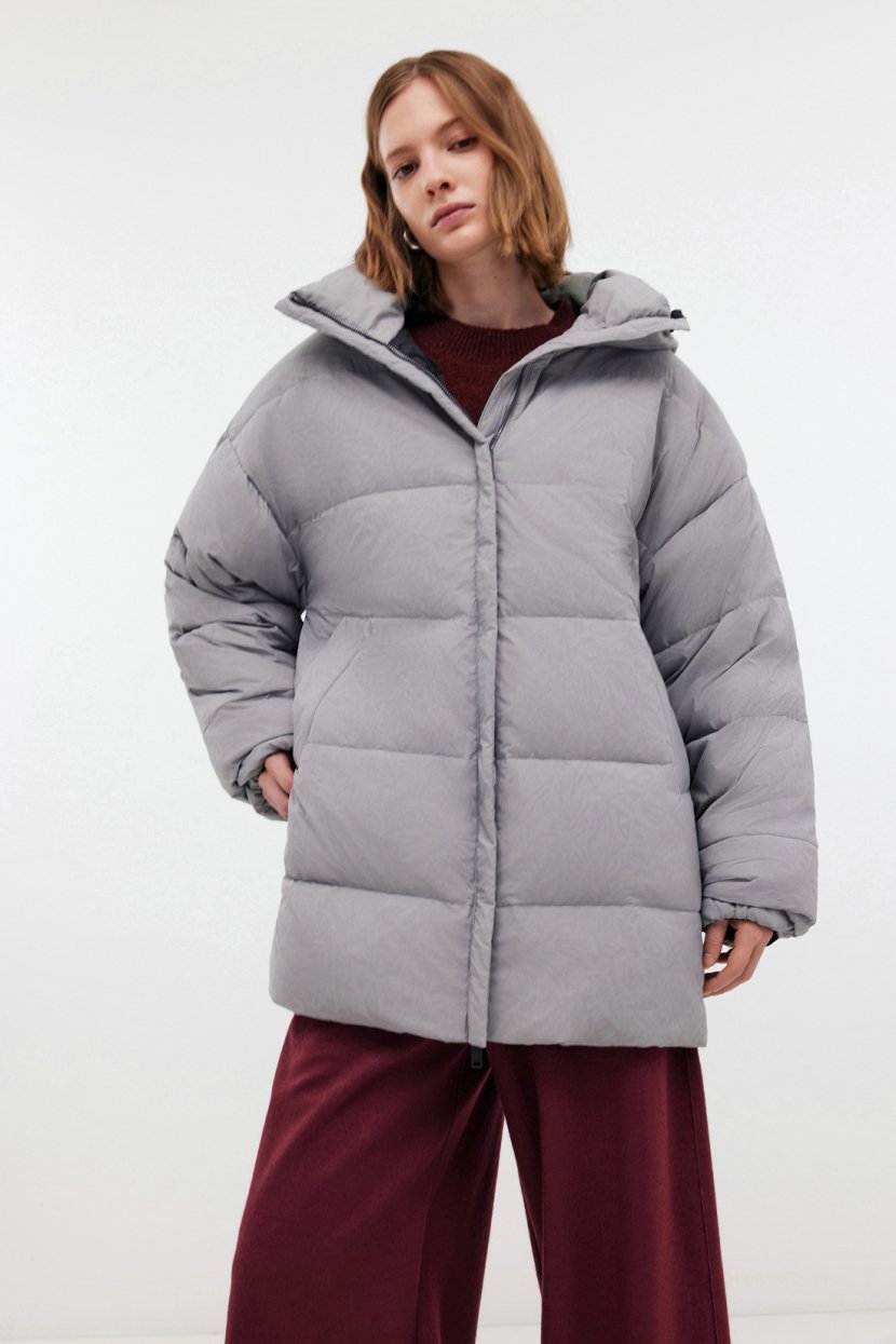 Пуховик с проявляющимся рисунком XL серый 19799₽