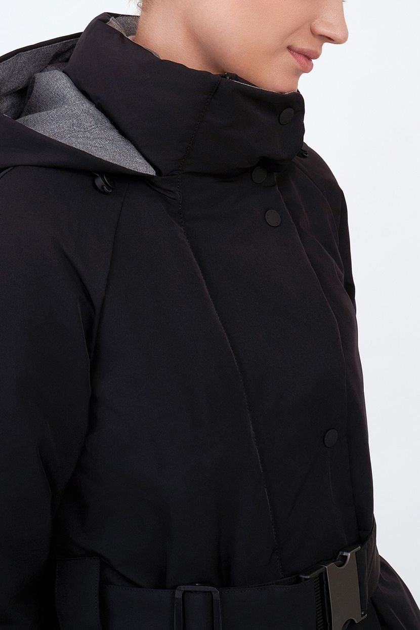 Пуховое пальто из комбинированных материалов (арт. baon B0223503), размер XXL, цвет черный Пуховое пальто из комбинированных материалов (арт. baon B0223503) - фото 5