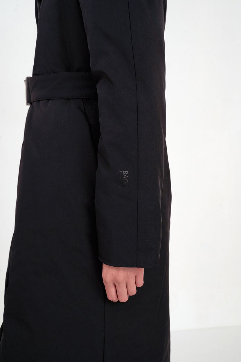 Пуховое пальто из комбинированных материалов (арт. baon B0223503), размер M, цвет черный Пуховое пальто из комбинированных материалов (арт. baon B0223503) - фото 6