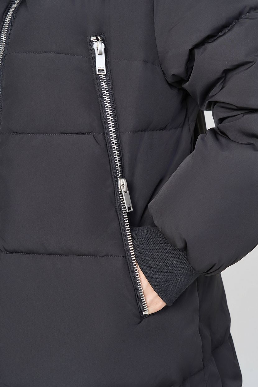 Пуховое пальто с молниями (арт. baon B0223505), размер S, цвет черный Пуховое пальто с молниями (арт. baon B0223505) - фото 7