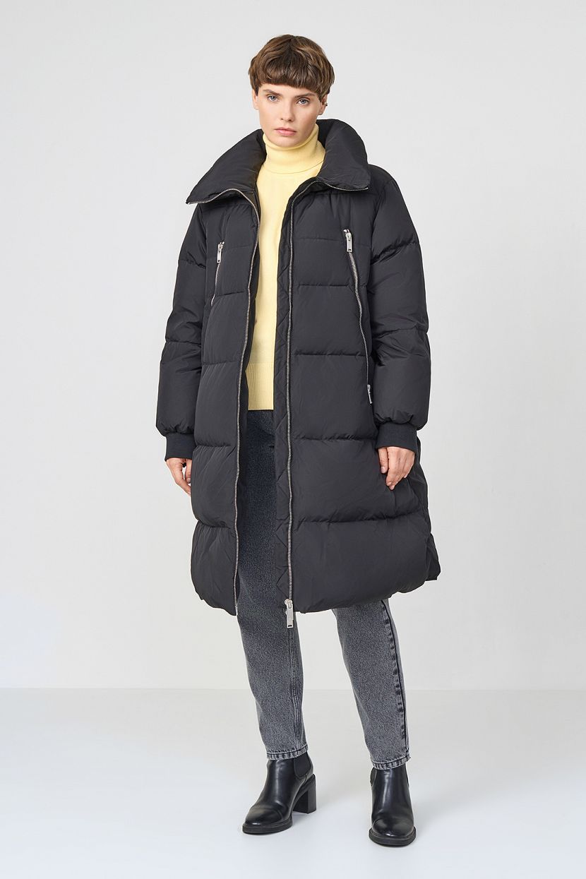 Пуховое пальто с молниями (арт. baon B0223505), размер S, цвет черный Пуховое пальто с молниями (арт. baon B0223505) - фото 2