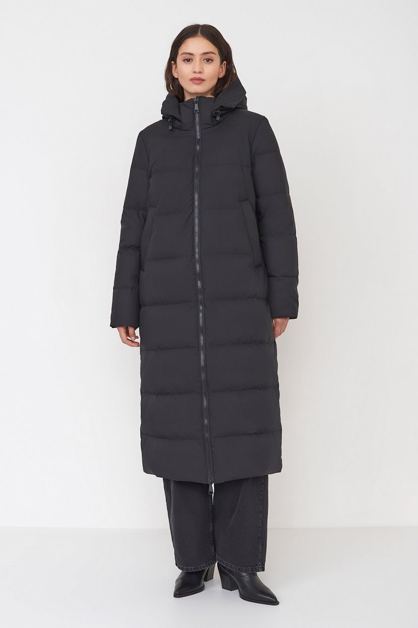 Пальто пуховое (арт. baon B0223509), размер XS, цвет черный Пальто пуховое (арт. baon B0223509) - фото 1