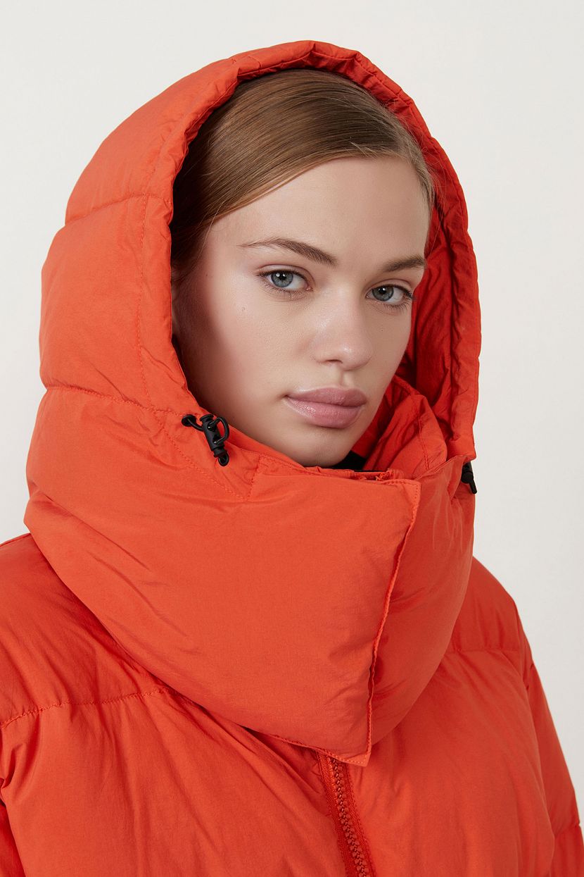Пальто пуховое (арт. baon B0223511), размер M, цвет оранжевый Пальто пуховое (арт. baon B0223511) - фото 5