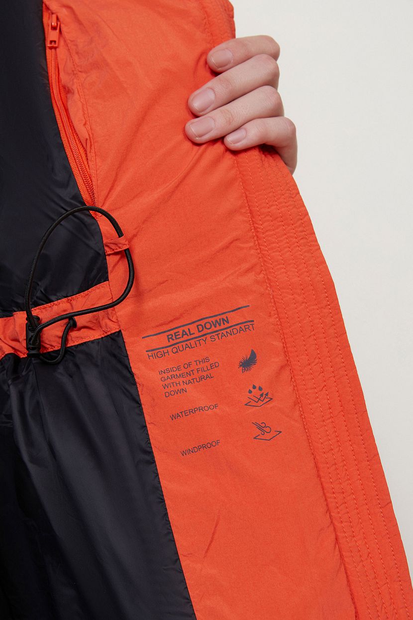 Пальто пуховое (арт. baon B0223511), размер M, цвет оранжевый Пальто пуховое (арт. baon B0223511) - фото 6