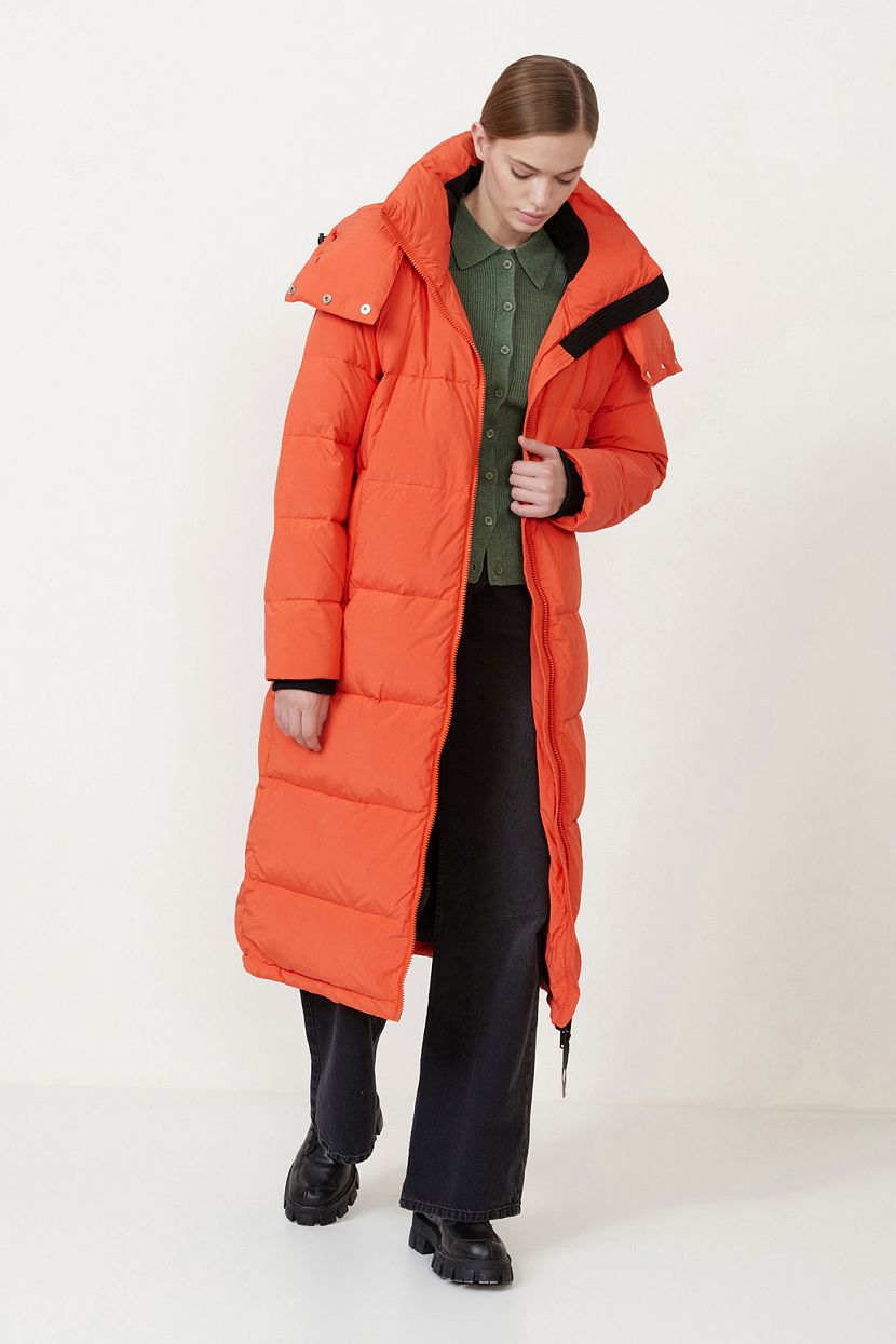 Пальто пуховое (арт. baon B0223511), размер M, цвет оранжевый Пальто пуховое (арт. baon B0223511) - фото 2