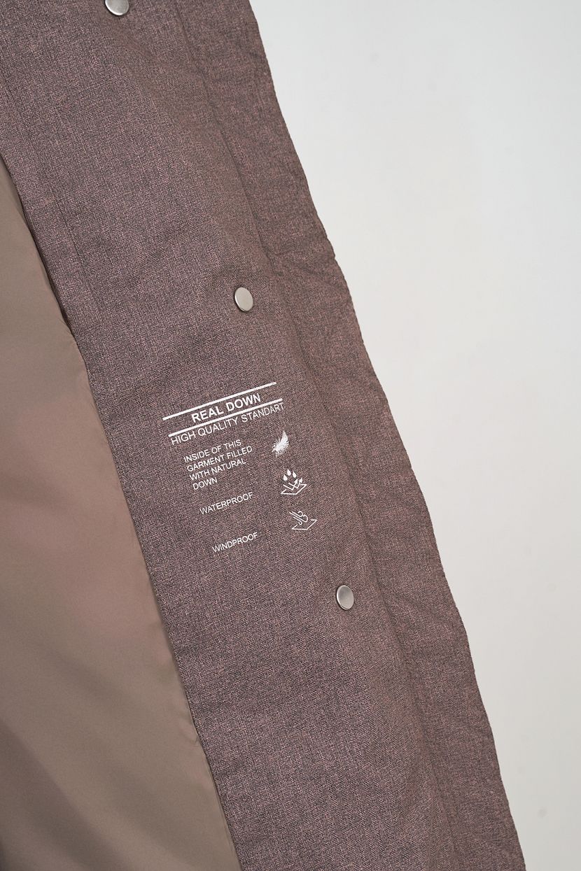 Пуховое пальто-оверсайз с поясом (арт. baon B0223514), размер M, цвет серый Пуховое пальто-оверсайз с поясом (арт. baon B0223514) - фото 6