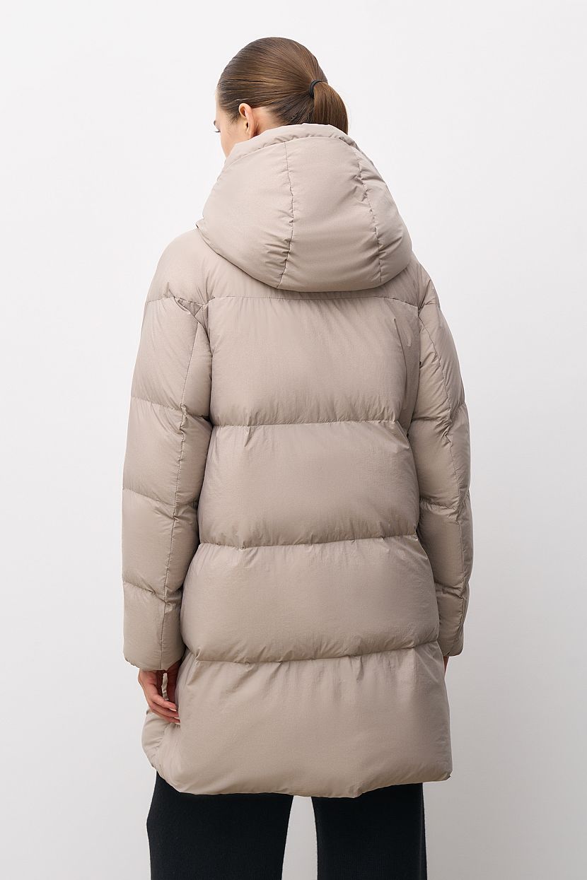 Пуховое пальто с объёмным капюшоном WHY NOT (арт. baon B0223531), размер L, цвет бежевый Пуховое пальто с объёмным капюшоном WHY NOT (арт. baon B0223531) - фото 3