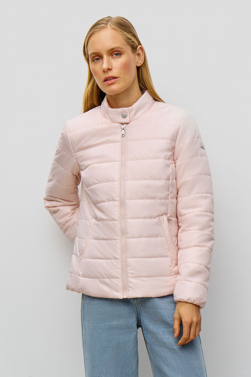 Базовая куртка с воротником, XS, розовый