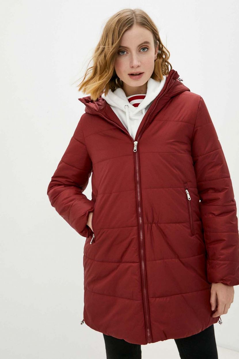Базовое пальто с капюшоном, XS, красный