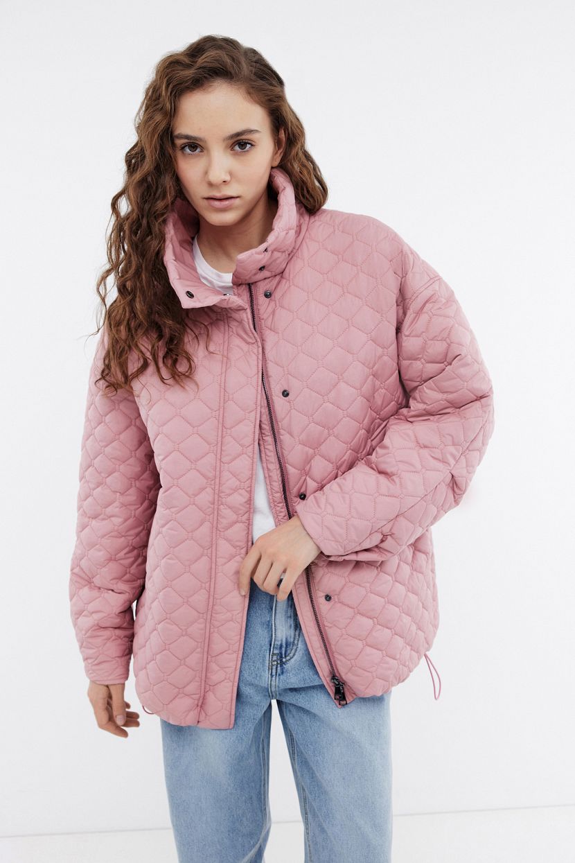 Стёганая куртка-оверсайз, XXL, розовый