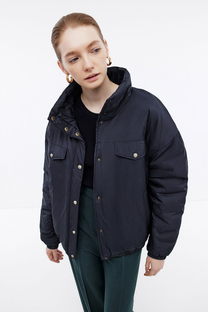 Куртка оверсайз на кнопках с утеплителем