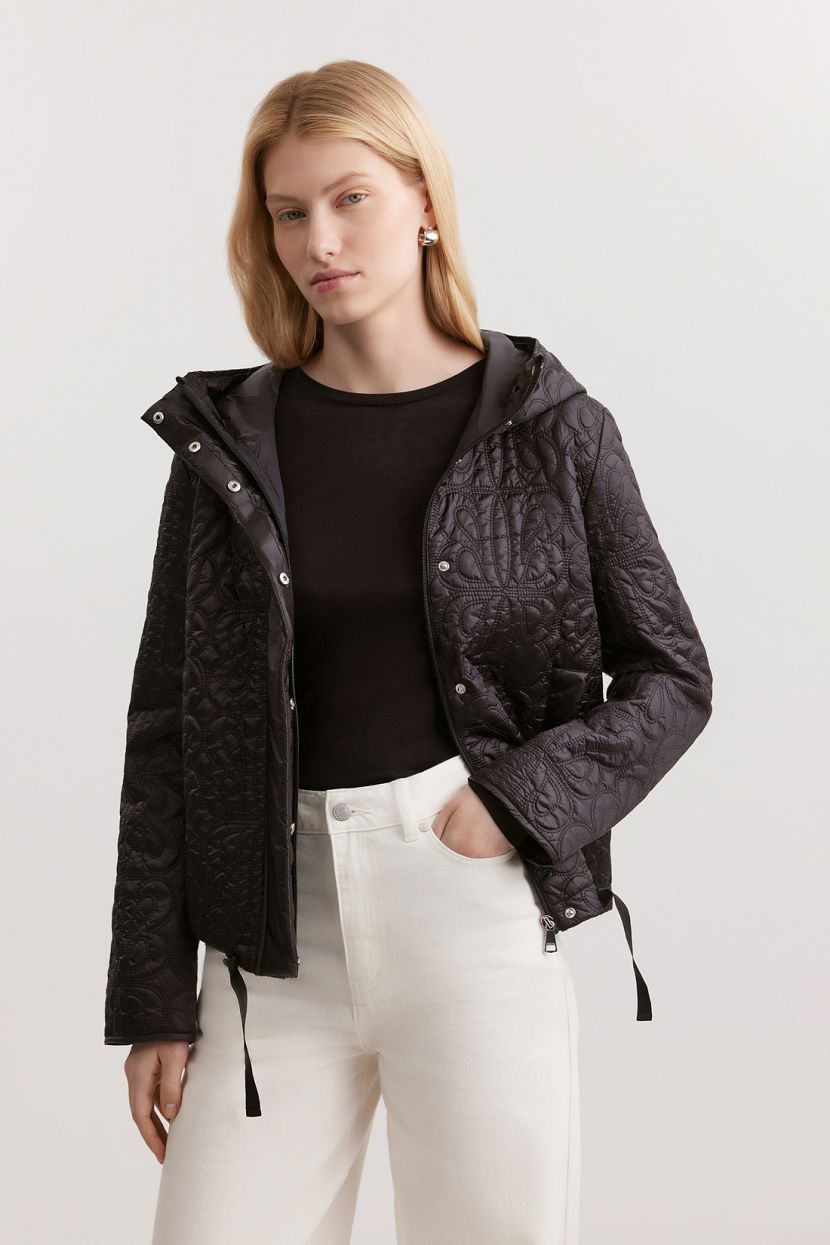 Куртка с фантазийной стежкой, L, черный