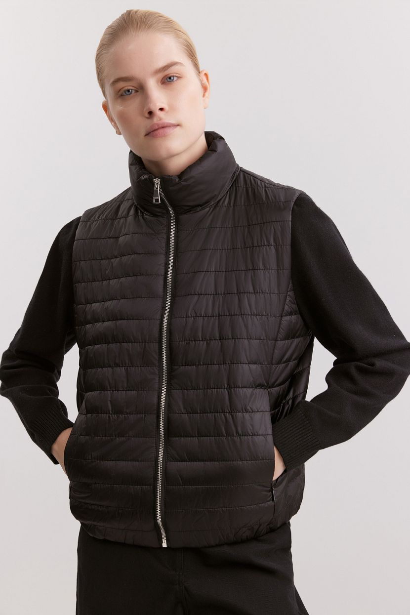 Куртка с вязанными рукавами XS черный 7839₽