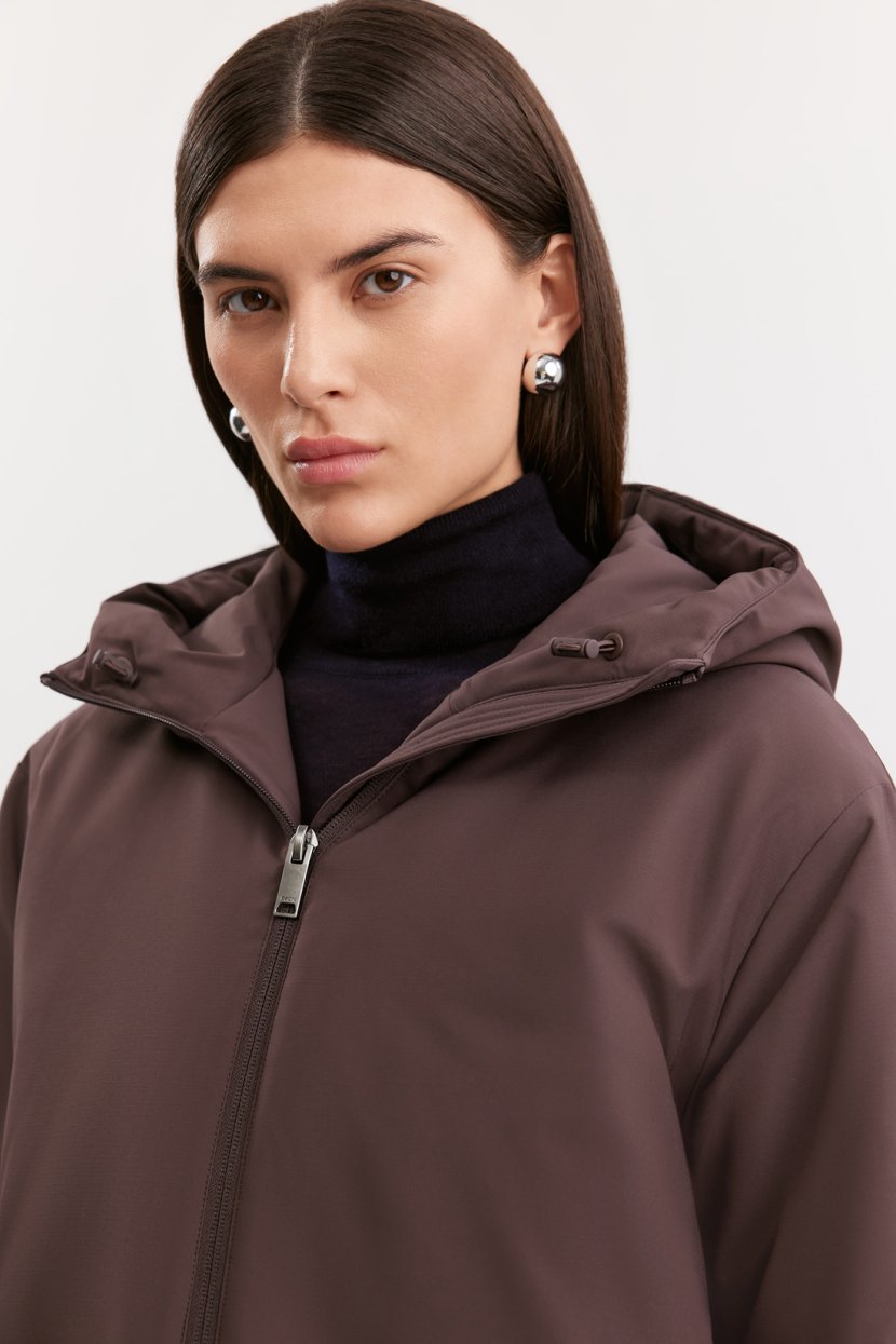 BRIENTELLA ダークブラウン ミュール Куртка Алакуртти с капюшоном - артикул B0325701, цвет коричневый