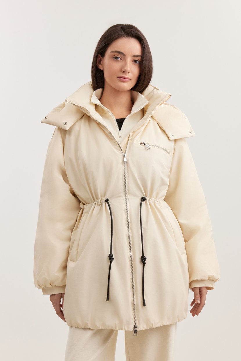 Удлиненная куртка с капюшоном