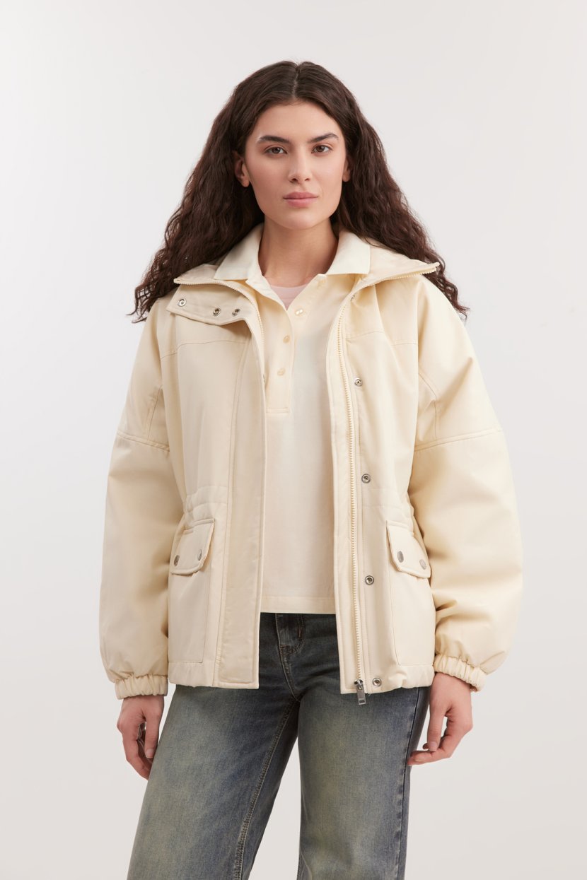 Свободная утепленная куртка с кокеткой 16599₽