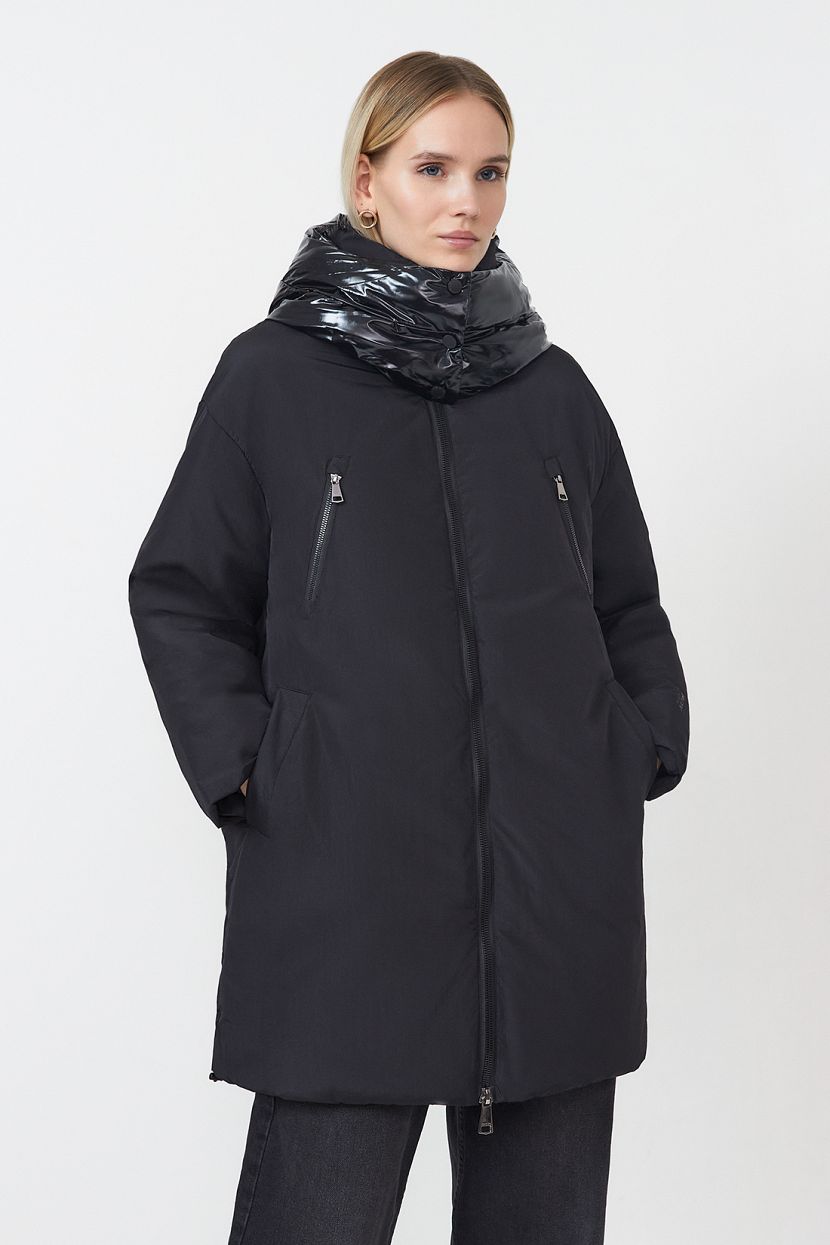 Куртка (Эко пух) (арт. baon B0423512), размер M, цвет черный