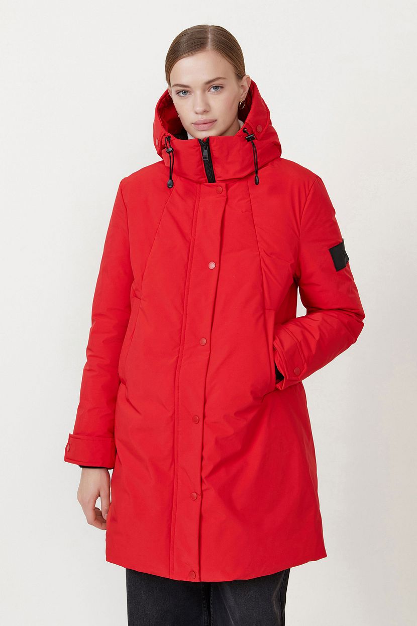 Куртка (Экопух) (арт. baon B0423518), размер XL, цвет красный