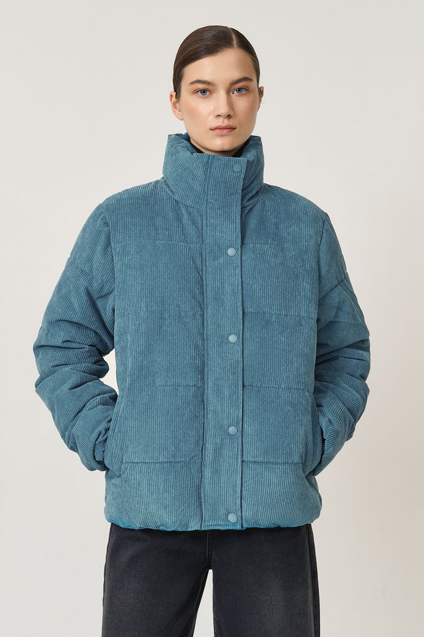 Вельветовая куртка с экопухом (арт. baon B0423529), размер XL, цвет синий Вельветовая куртка с экопухом (арт. baon B0423529) - фото 1