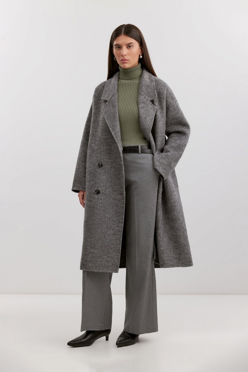 Пальто из ворсистой полушерстяной ткан 15999₽