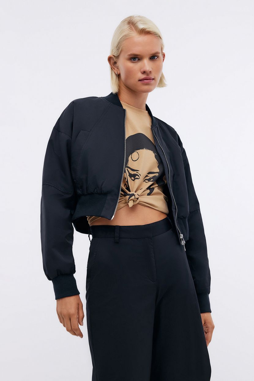 Укороченная ветровка оверсайз L черный 3449₽