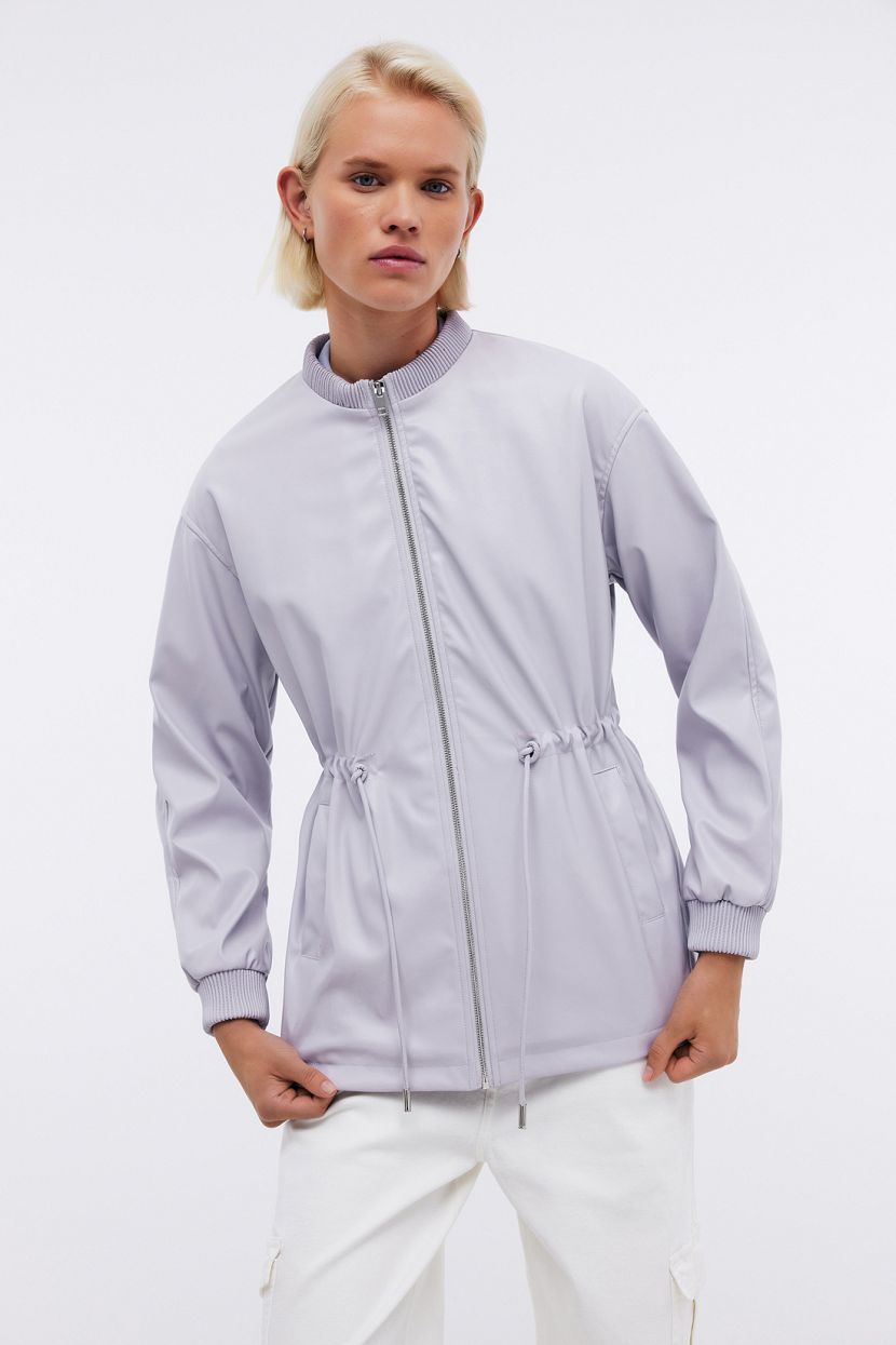 Куртка из мягкой искусственной кожи прямого кроя серый 4469₽