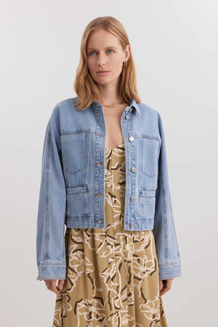 Куртка из смесового хлопкового денима M голубой 10999₽