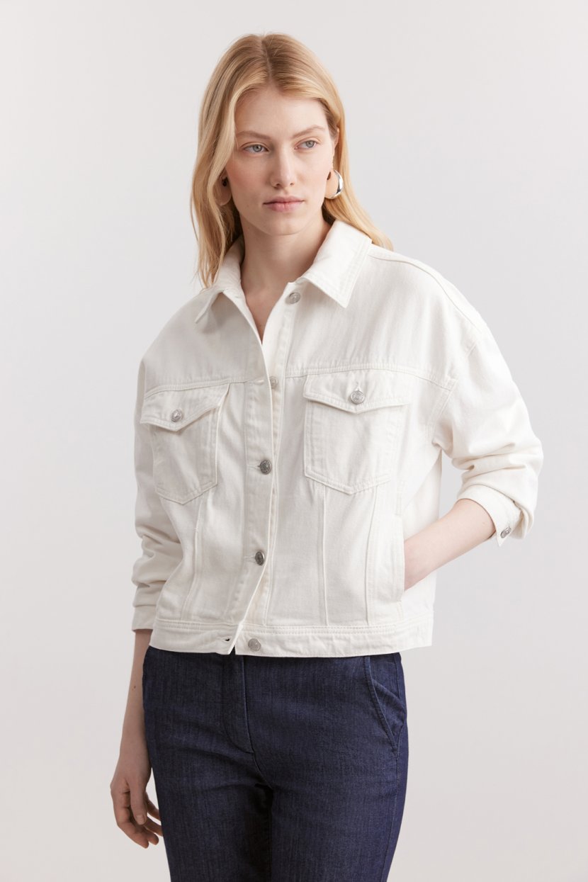 Джинсовая куртка-оверсайз XS белый 5399₽