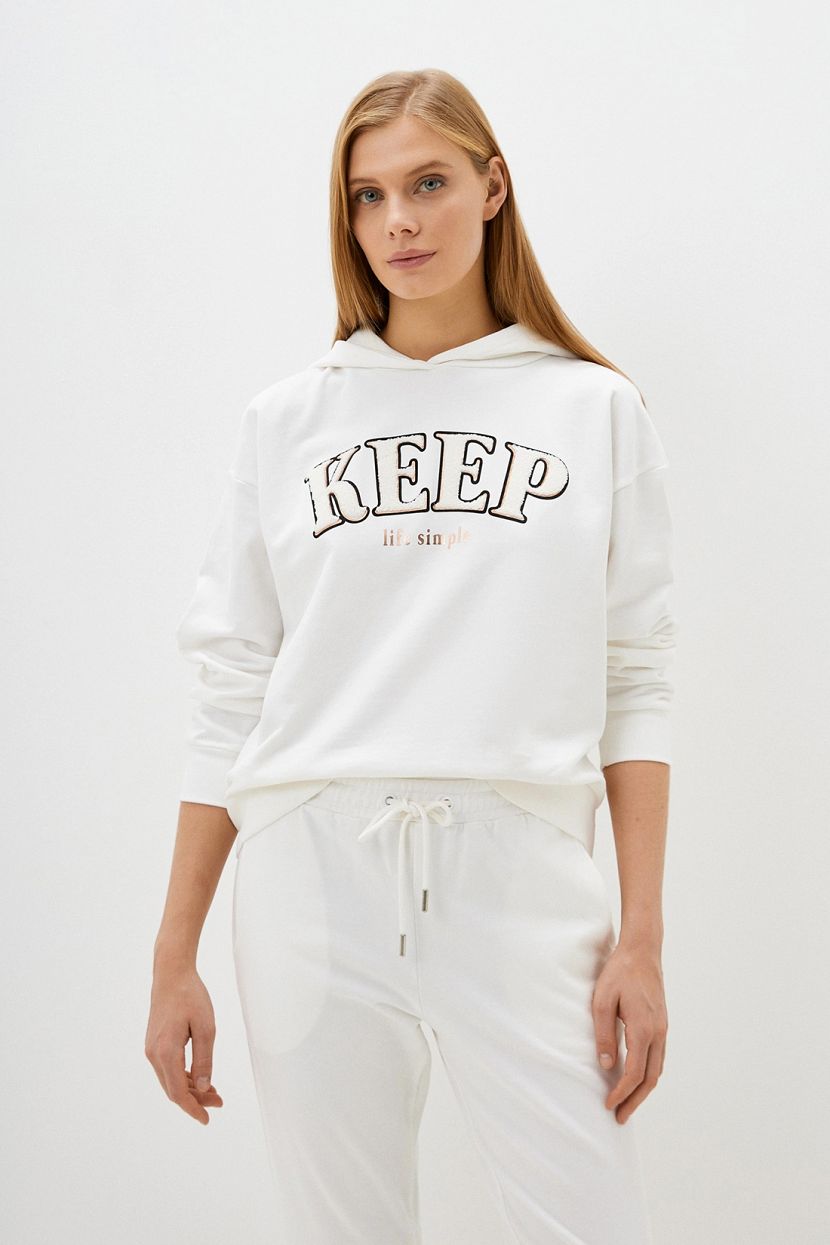 Худи с надписью в стиле панч нидл L белый 1919₽