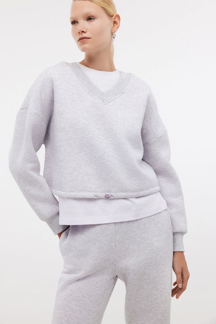 Укороченная толстовка из футера