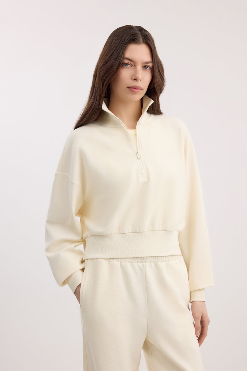 Толстовка халф-зип с воротником на молнии