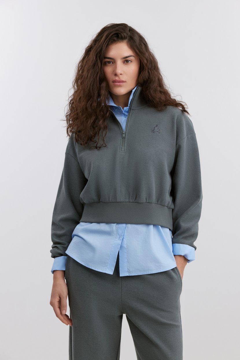 Толстовка халф-зип с воротником на молнии 7299₽