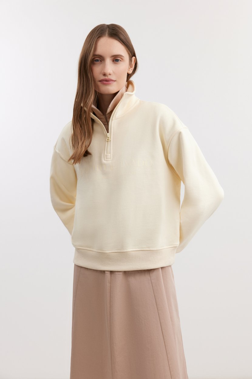 Толстовка халф-зип из хлопкового футера 6599₽