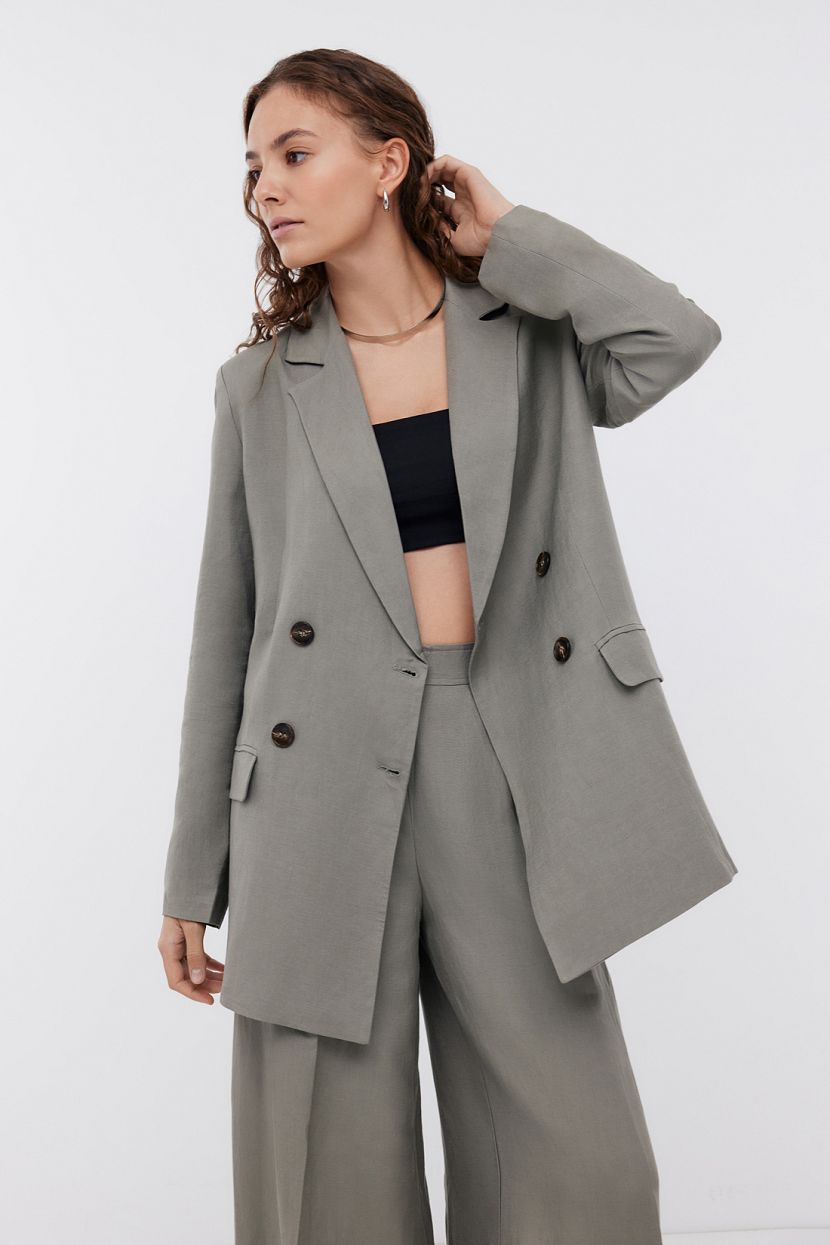 Двубортный жакет с подкладкой на пуговицах (арт. BAON B1224009)