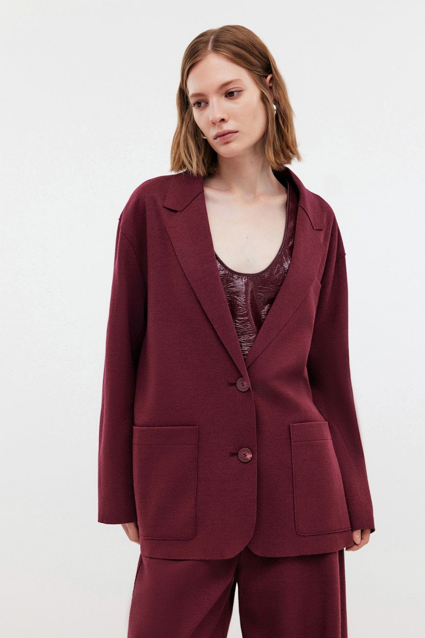 Однобортный жакет оверсайз L фиолетовый 9999₽