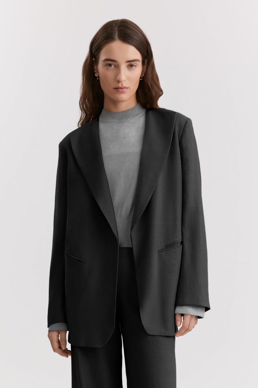 Жакет из вискозы и льна L черный 8399₽