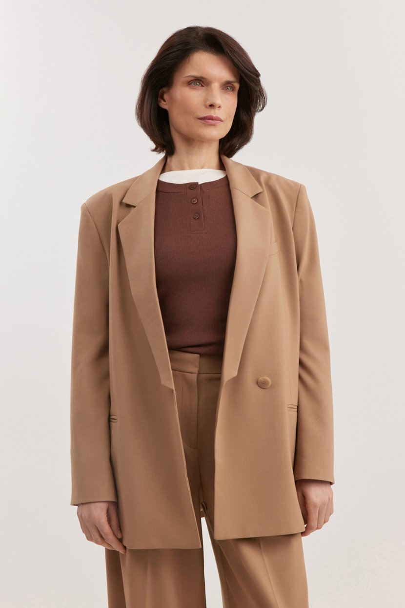 Однобортный жакет из костюмной вискозы