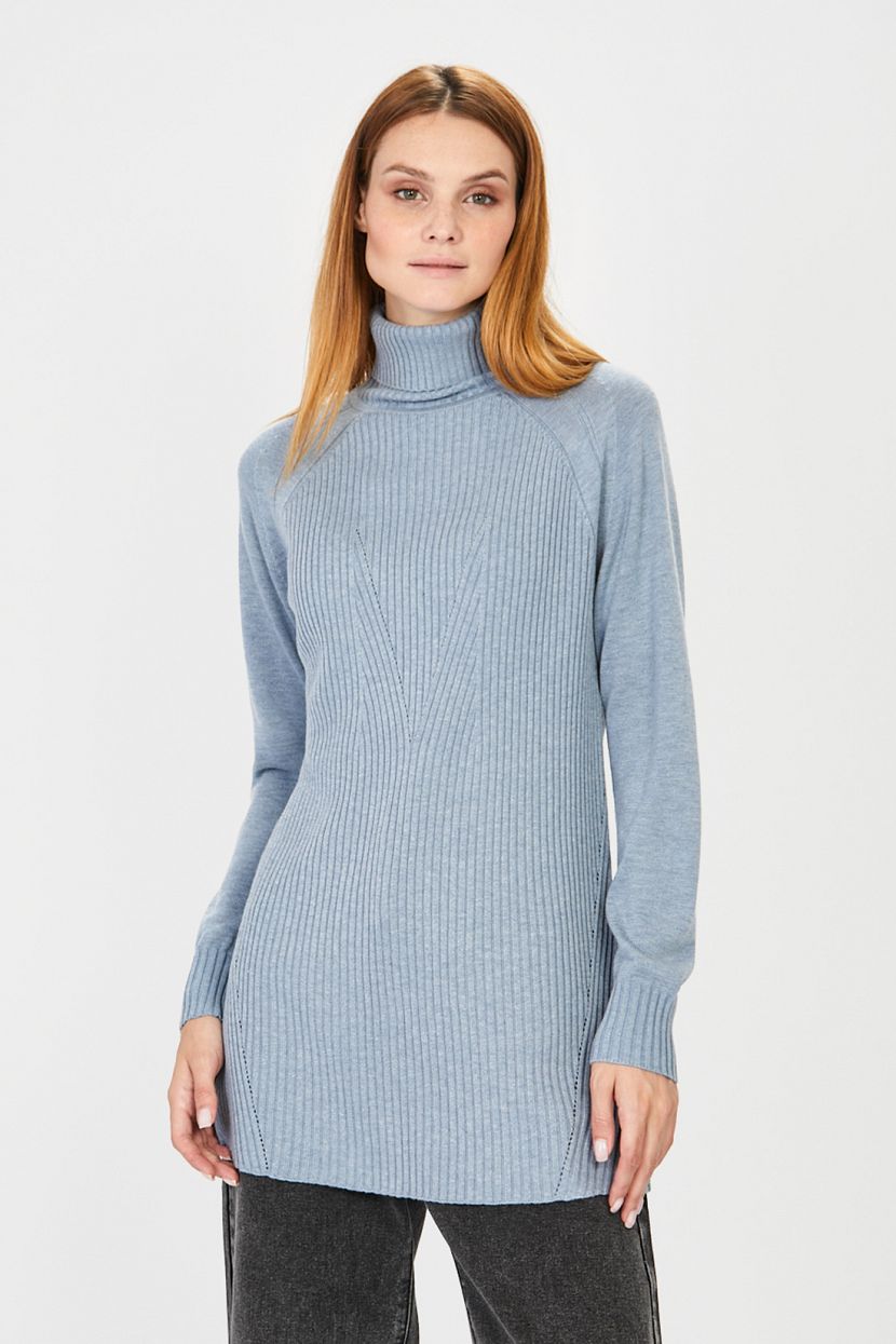 Удлинённый свитер, XL, голубой