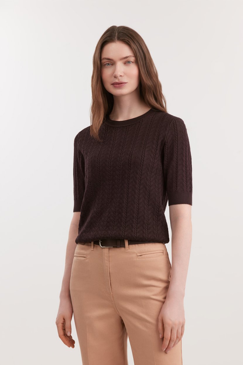 Ажурный джемпер с коротким рукавом 4399₽