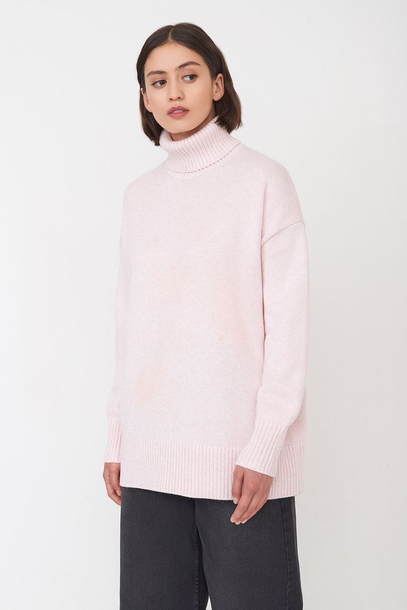 Шерстяной свитер-оверсайз, XL, розовый